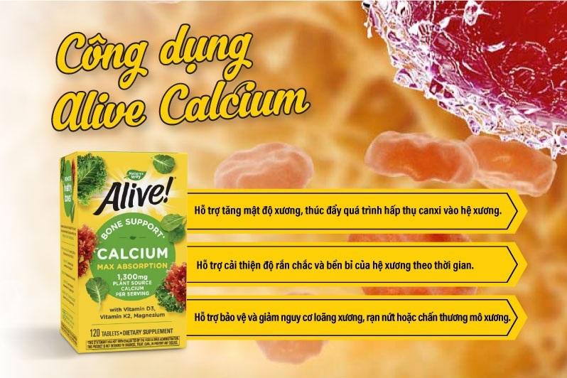 Công dụng của viên uống Alive Calcium