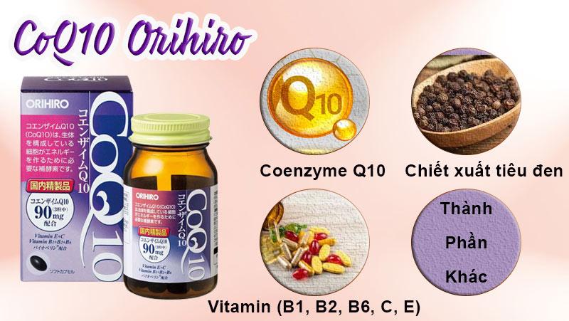 Thành phần chính có trong viên uống Coenzyme Q10 Orihiro 