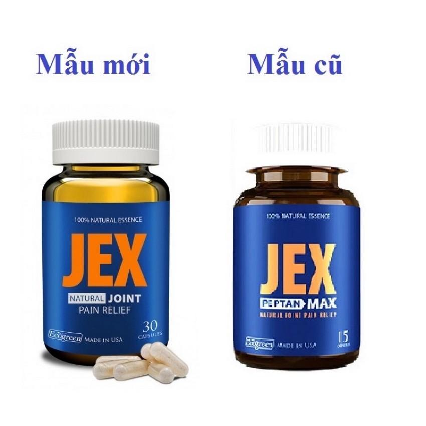 Viên uống JEX MAX mẫu cũ ( bên phải) và mẫu mới ( bên trái)