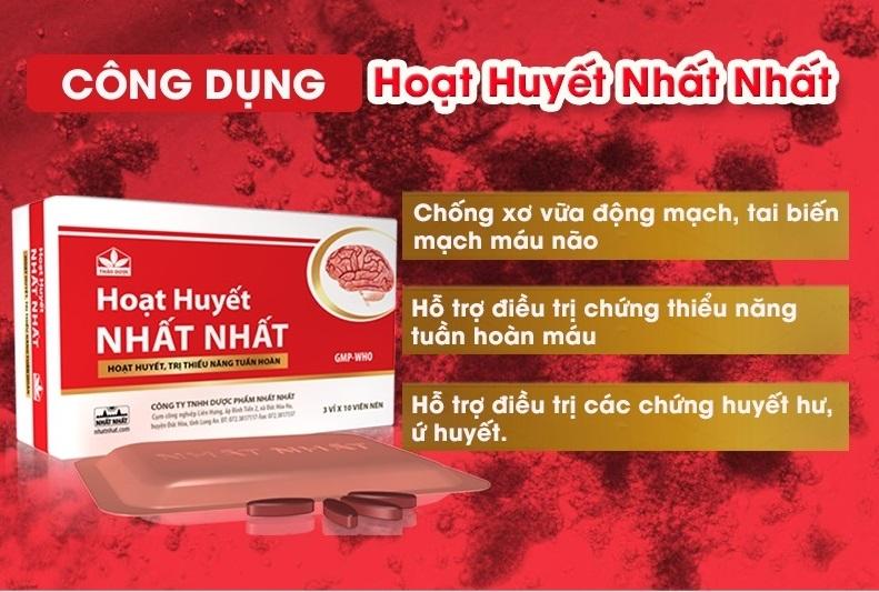 Công dụng của Hoạt huyết Nhất Nhất - Hỗ trợ điều trị thiểu năng tuần hoàn não